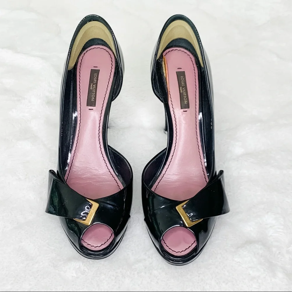 ✨ Authentic Louis Vuitton Patent Leather Peep-Toe Pumps ✨